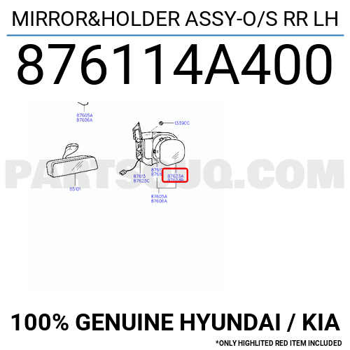 Mirror Holder Assy O S Rr Lh A Hyundai Kia Parts Partsouq