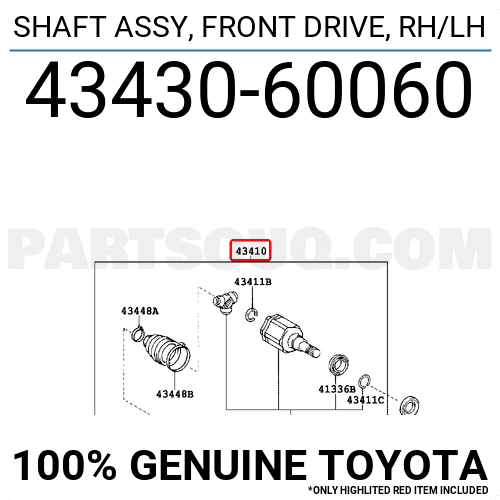 Toyota Shaft Assy Front Drive Rh Lh Price