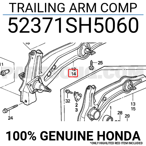 Trailing Arm Comp Sh Honda Parts Partsouq