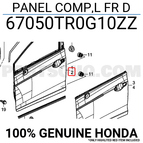 Panel Comp L Fr D Tr G Zz Honda Parts Partsouq