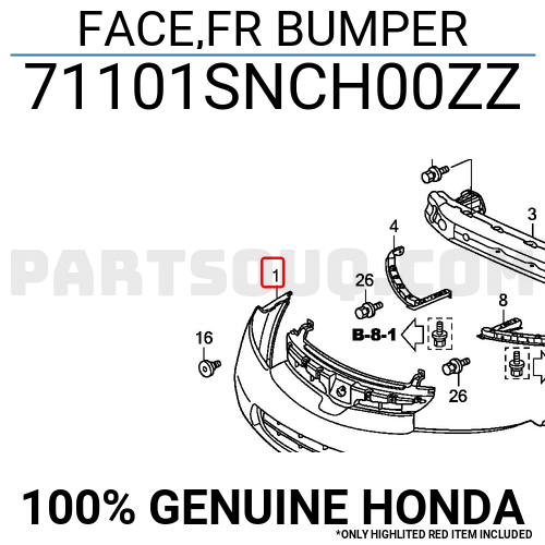 Face Fr Bumper Snch Zz Honda Parts Partsouq