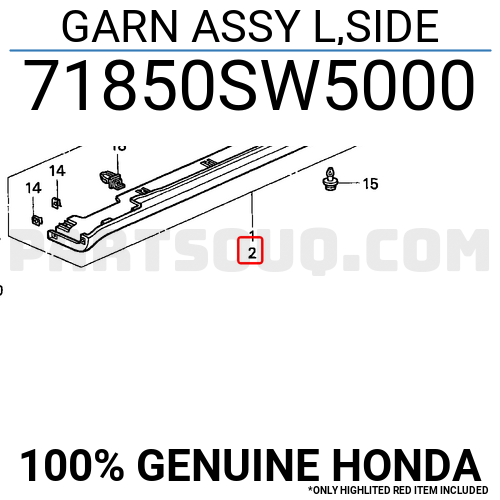 GARN ASSY L SIDE 71850SW5000 Honda Parts PartSouq