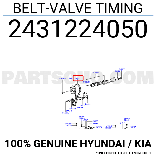 BELT VALVE TIMING 2431224050 Hyundai KIA Parts PartSouq