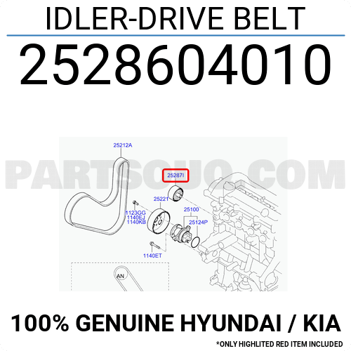 IDLER DRIVE BELT 2528604010 Hyundai KIA Parts PartSouq