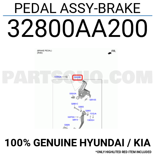 PEDAL ASSY BRAKE 32800AA200 Hyundai KIA Parts PartSouq