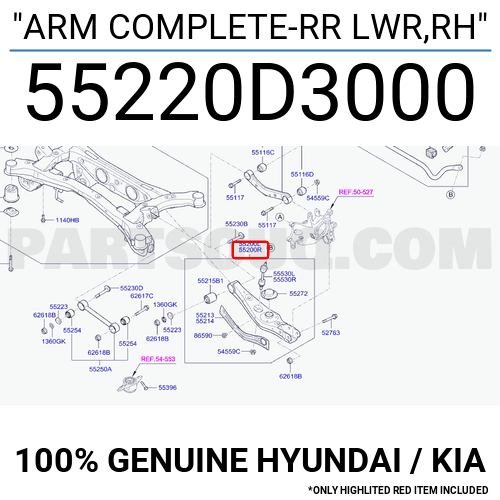 ARM COMPLETE RR LWR RH 55220D3000 Hyundai KIA Parts PartSouq