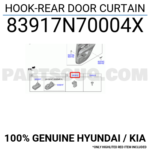 HOOK REAR DOOR CURTAIN 83917N70004X Hyundai KIA Parts PartSouq