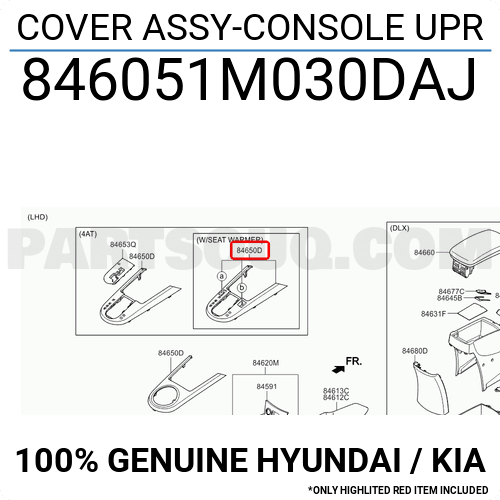 Cover Assy Console Upr M Daj Hyundai Kia Parts Partsouq