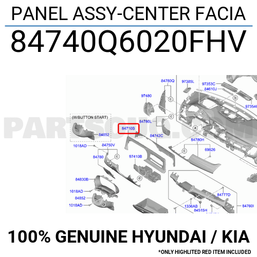 Panel Assy Center Facia Q Fhv Hyundai Kia Parts Partsouq