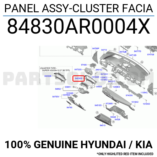 PANEL ASSY CLUSTER FACIA 84830AR0004X Hyundai KIA Parts PartSouq