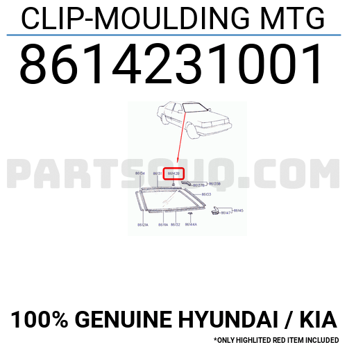 CLIP MOULDING MTG 8614231001 Hyundai KIA Parts PartSouq