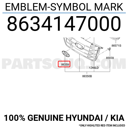 Emblem Symbol Mark Hyundai Kia Parts Partsouq