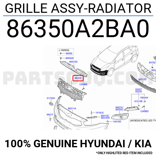 GRILLE ASSY RADIATOR 86350A2BA0 Hyundai KIA Parts PartSouq