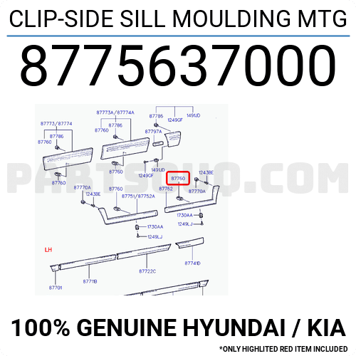 Clip Side Sill Moulding Mtg Hyundai Kia Parts Partsouq