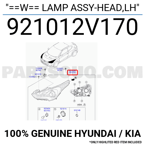 W Lamp Assy Head Lh V Hyundai Kia Parts Partsouq