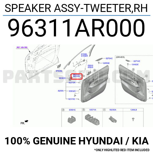 SPEAKER ASSY TWEETER RH 96311AR000 Hyundai KIA Parts PartSouq