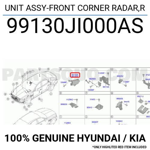 Unit Assy Front Corner Radar R Ji As Hyundai Kia Parts