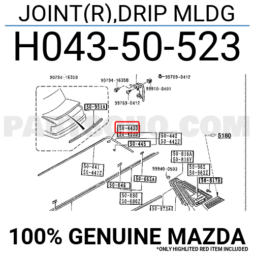 Joint R Drip Mldg H Mazda Parts Partsouq