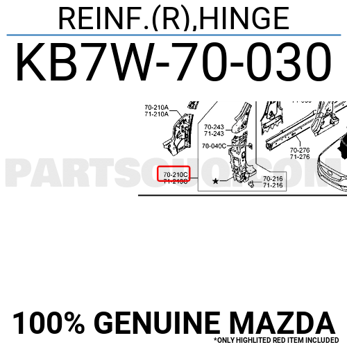 REINF R HINGE KB7W70030 Mazda Parts PartSouq