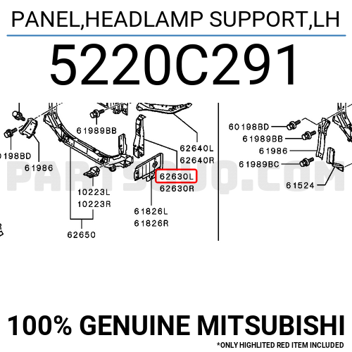 PANEL HEADLAMP SUPPORT LH 5220C291 Mitsubishi Parts PartSouq