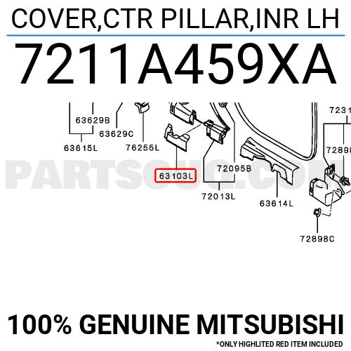 Cover Ctr Pillar Inr Lh A Xa Mitsubishi Parts Partsouq