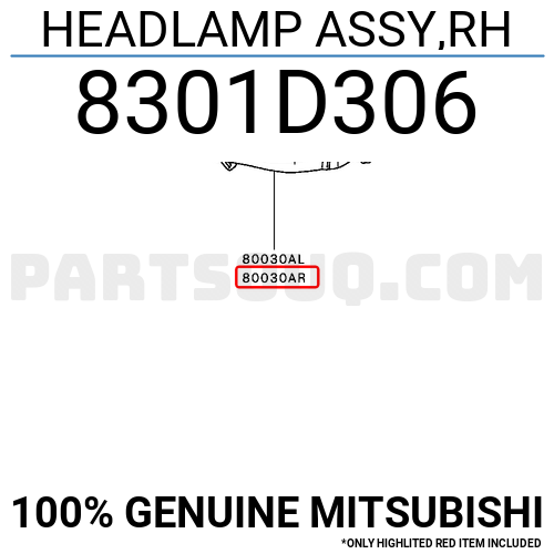 Headlamp Assy Rh D Mitsubishi Parts Partsouq