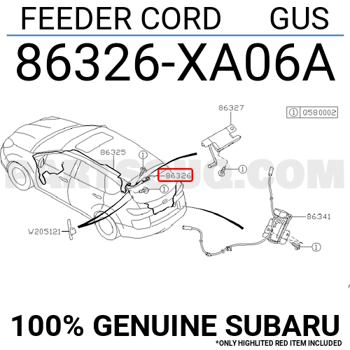 FEEDER CORD GUS 86326XA06A Subaru Parts PartSouq