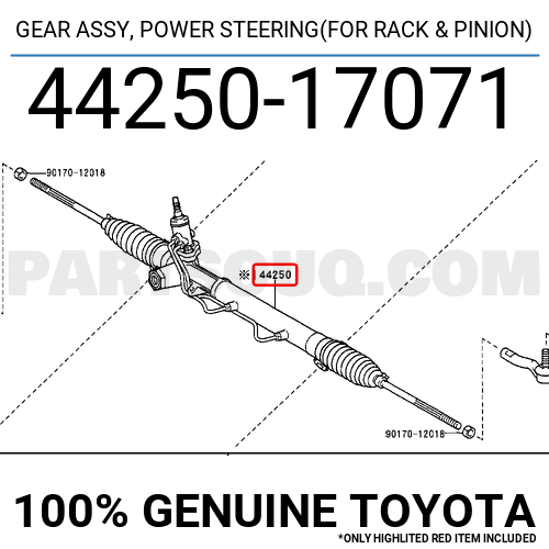 Gear Assy Power Steering For Rack Pinion Toyota Parts