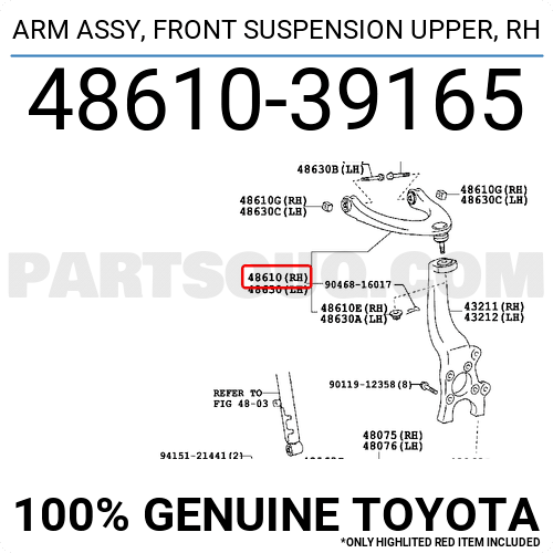 Arm Assy Front Suspension Upper Rh Toyota Parts Partsouq