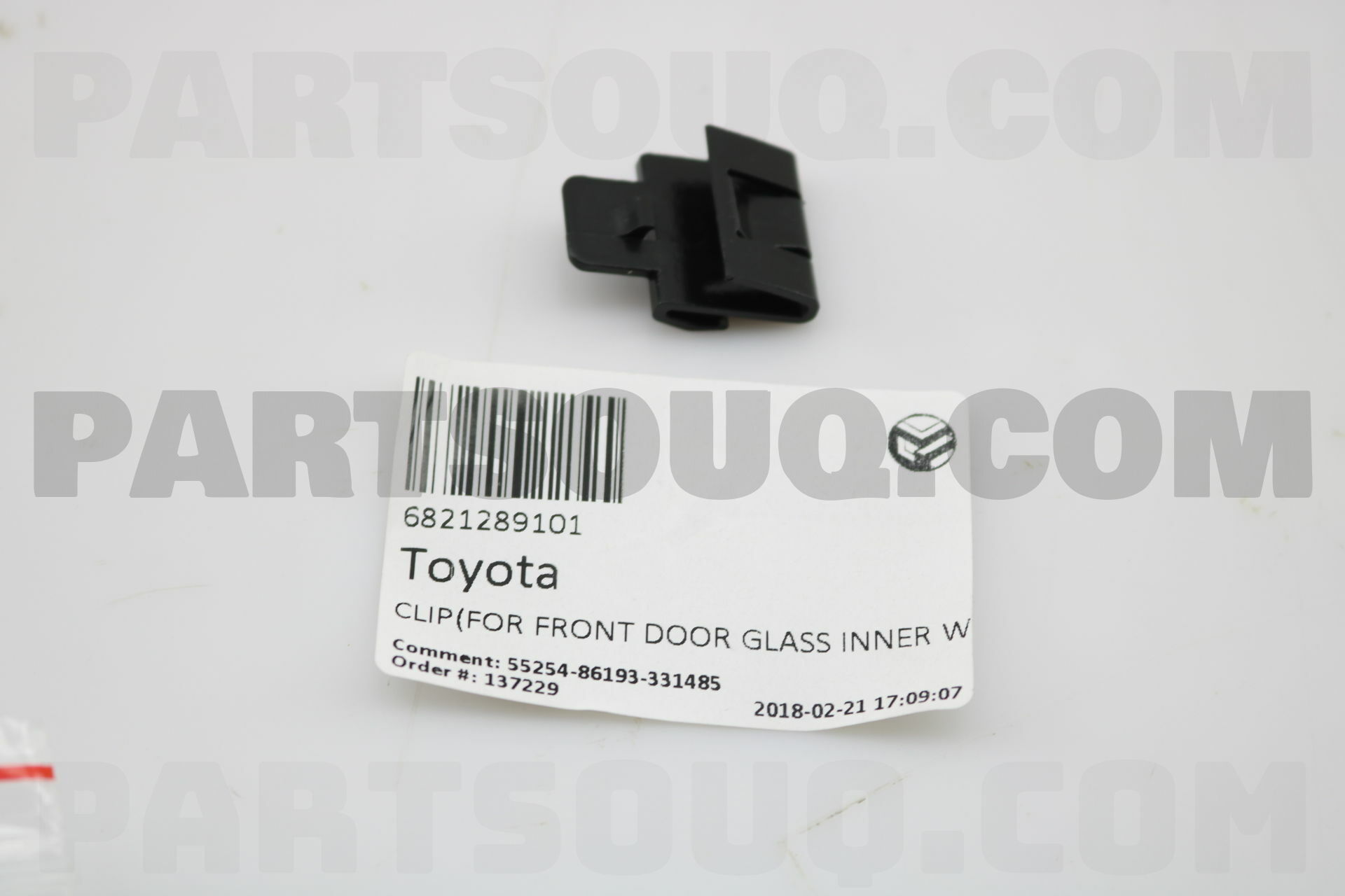 CLIP FOR FRONT DOOR GLASS INNER WEATHERSTRIP SET 6821289101 Toyota