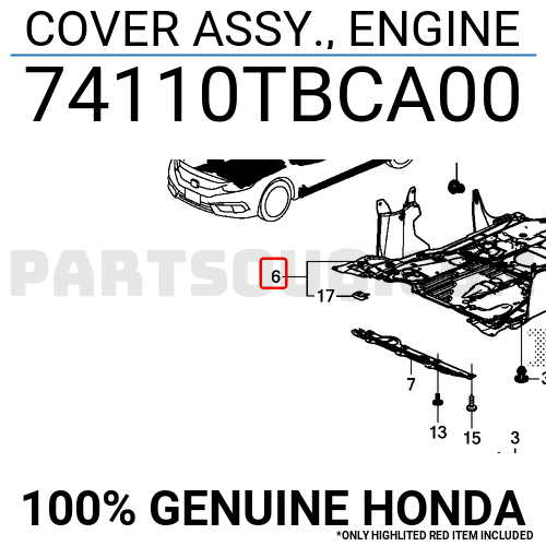 tbca00 Honda Cover Assy Engine Price 118 74 Weight 0 339kg Partsouq Auto Parts Around The World