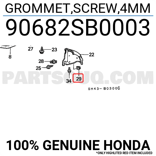 906sb0003 Honda Grommet Screw 4mm Price 1 28 Weight 0 002kg Partsouq Auto Parts Around The World