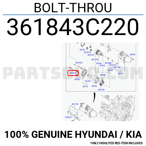 BOLT-THROU 361843C220 | Hyundai / KIA Parts | PartSouq