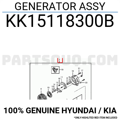 GENERATOR ASSY KK15118300B Hyundai / KIA Parts PartSouq