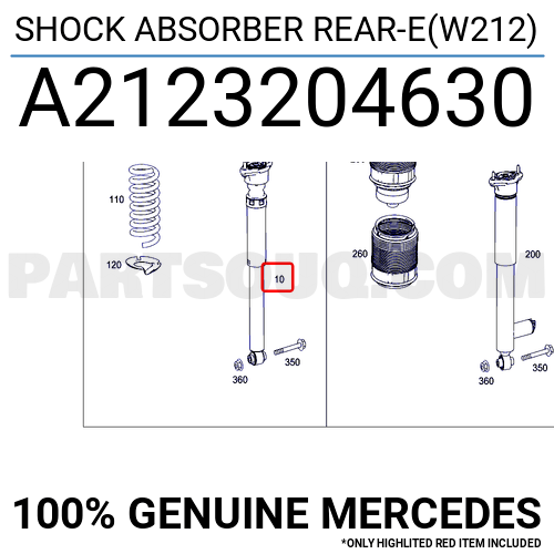 SHOCK ABSORBER REAR-E(W212) A2123204630 | MERCEDES Parts | PartSouq