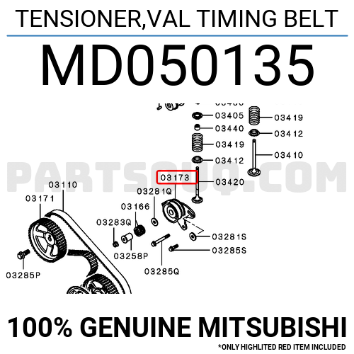MD050135 Mitsubishi OEM Genuine TENSIONER VAL TIMING BELT