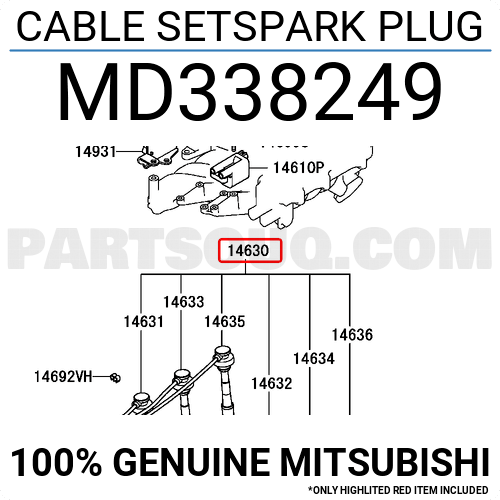 MD338249 Mitsubishi CABLE SETSPARK PLUG, Price: 129.45$, Weight: 0.52kg ...