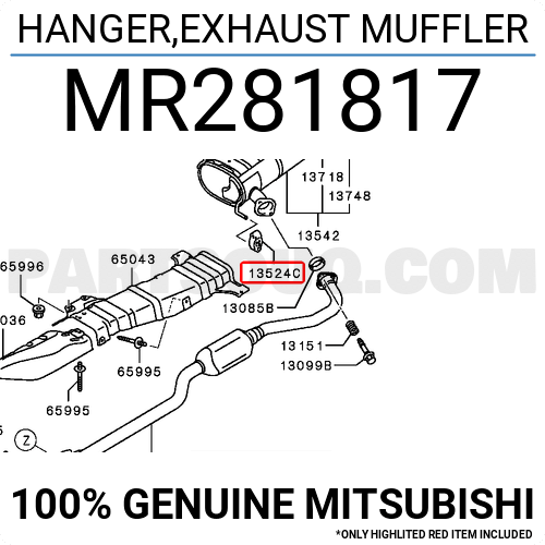 Mr281816 Exhaust Pipe Support For Mitsubishi Febest