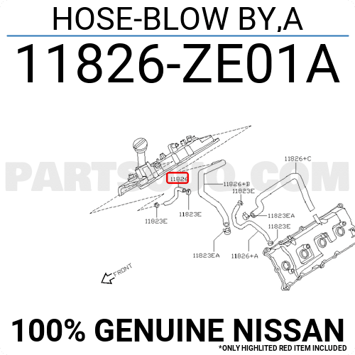 New Genuine Infiniti Hose-Blow By,A 11826ZE01C OEM