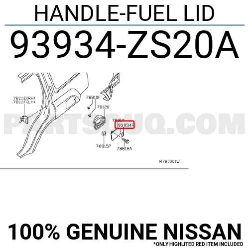 Genuine Nissan Fuel Door Handle 93934-ZS20A