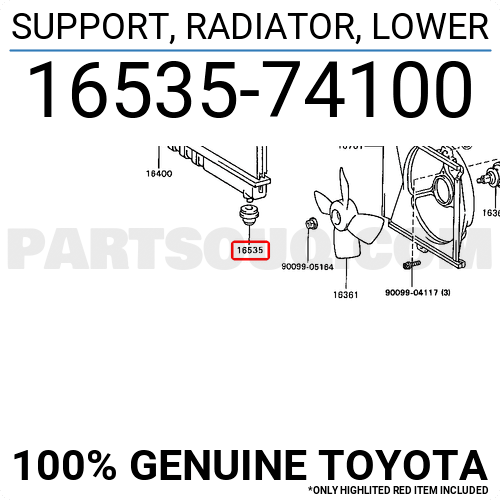 Toyota 16535-74100 Radiator 