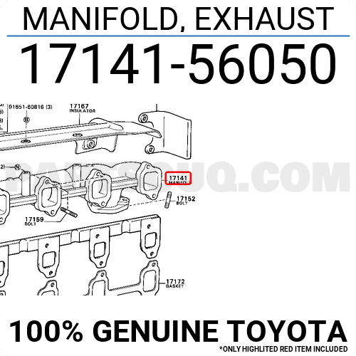 Toyota 17141-56050 Exhaust Manifold