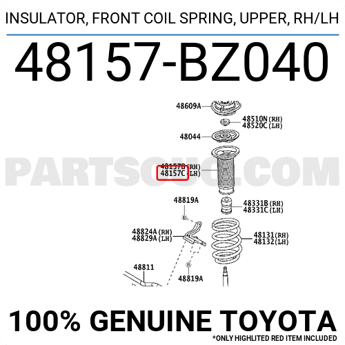 FRONT COIL SPRING 4815752010 Genuine Toyota INSULATOR RH/LH 48157-52010 UPPER