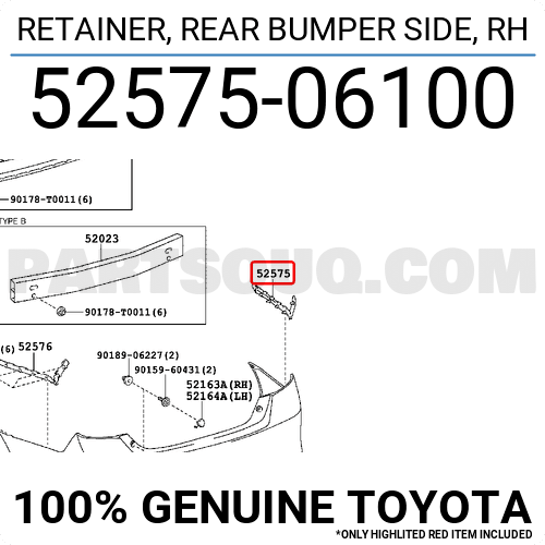 Toyota Retainer Rear Bumper Side Rh Price 27 46 Weight 0 16kg Partsouq Auto Parts Around The World