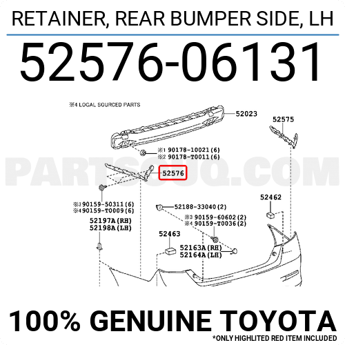 Toyota Retainer Rear Bumper Side Lh Price 27 55 Weight 0 145kg Partsouq Auto Parts Around The World