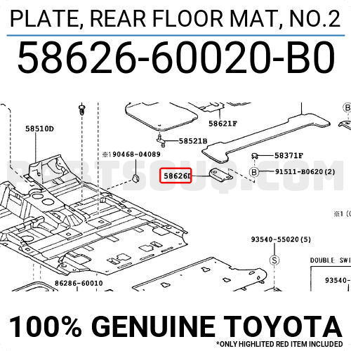 TOYOTA 58533-60031-B1 Floor Carpet 
