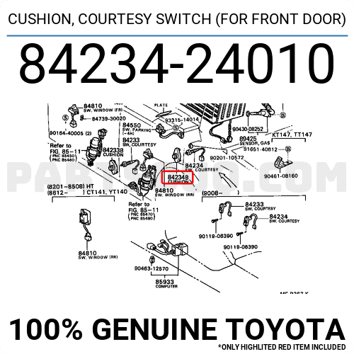 Genuine Toyota Cushion Courtesy Switch 84234-24010