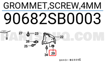 906sb0003 Honda Grommet Screw 4mm Price 1 28 Weight 0 002kg Partsouq Auto Parts Around The World