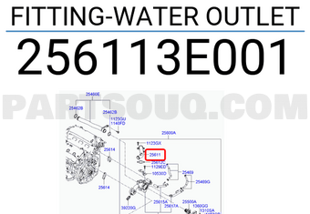 Genuine Hyundai 25611-3E001 Water Outlet Fitting