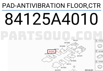 Rear Genuine Hyundai 84160-3J000 Anti-Vibration Floor Pad
